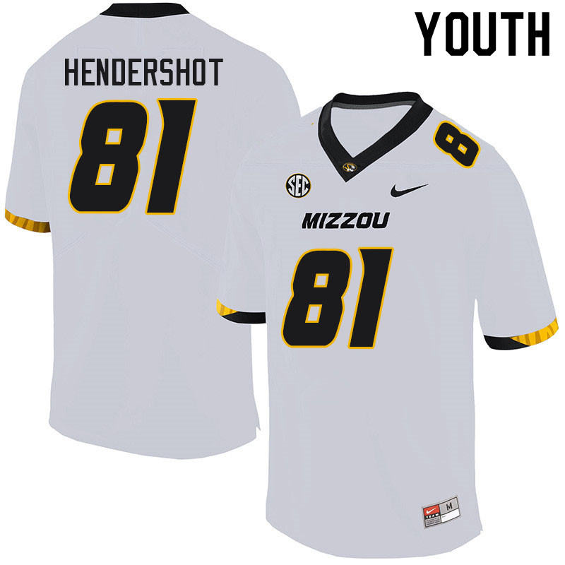 Youth #81 Shawn Hendershot Missouri Tigers College Football Jerseys Sale-White